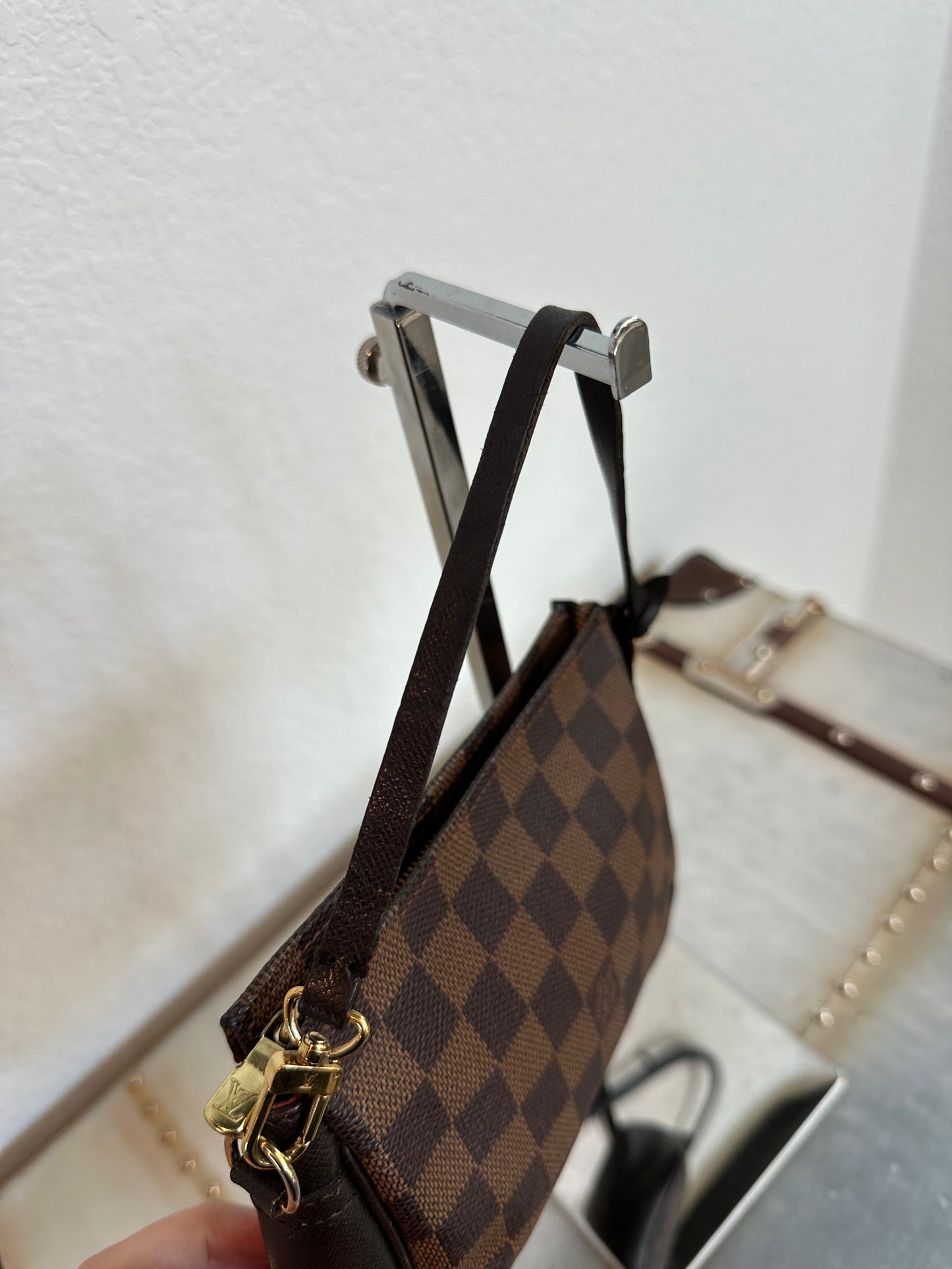 Pre-owned Authentic Louis Vuitton Damier Ebene Trousse Pochette Handbag