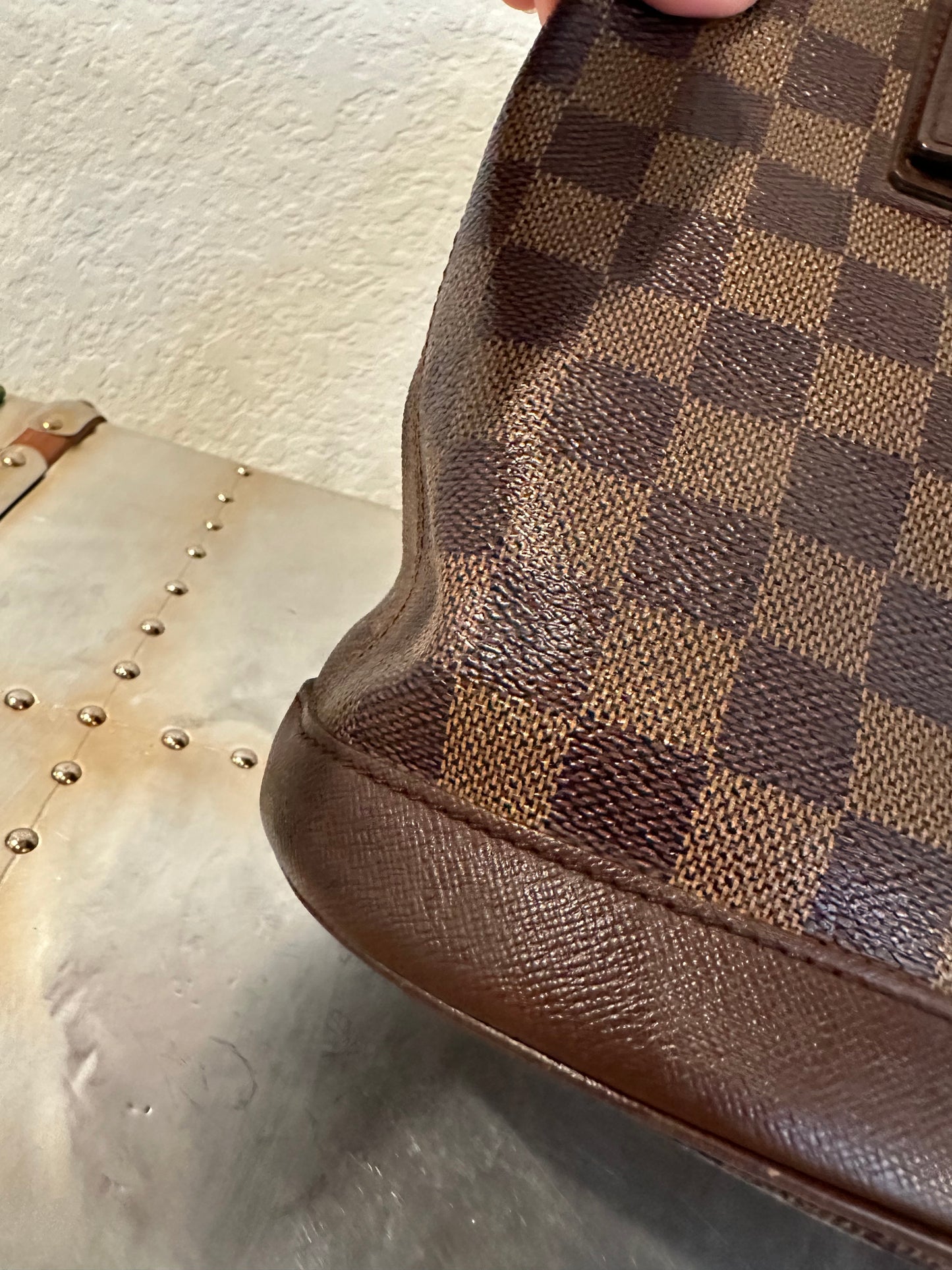 Pre-owned Authentic Louis Vuitton Bucket Damier Ebene Shoulder Bag