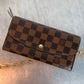 Pre-owned Authentic Louis Vuitton Portefeuille Emilie Damier Ebene Long Wallet