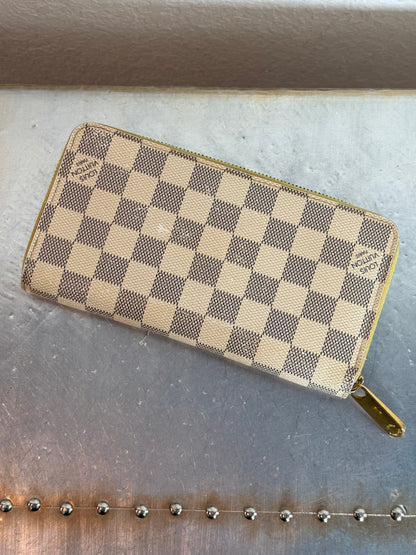 Pre-owned Authentic Louis Vuitton Damier Azur Zippy Long Wallet