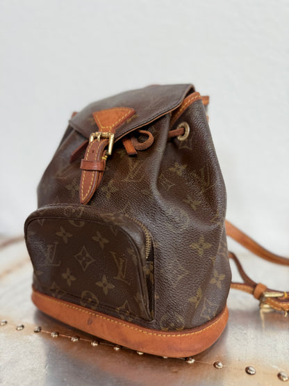 Pre-owned Authentic Louis Vuitton Montsouris Mini Monogram Backpack