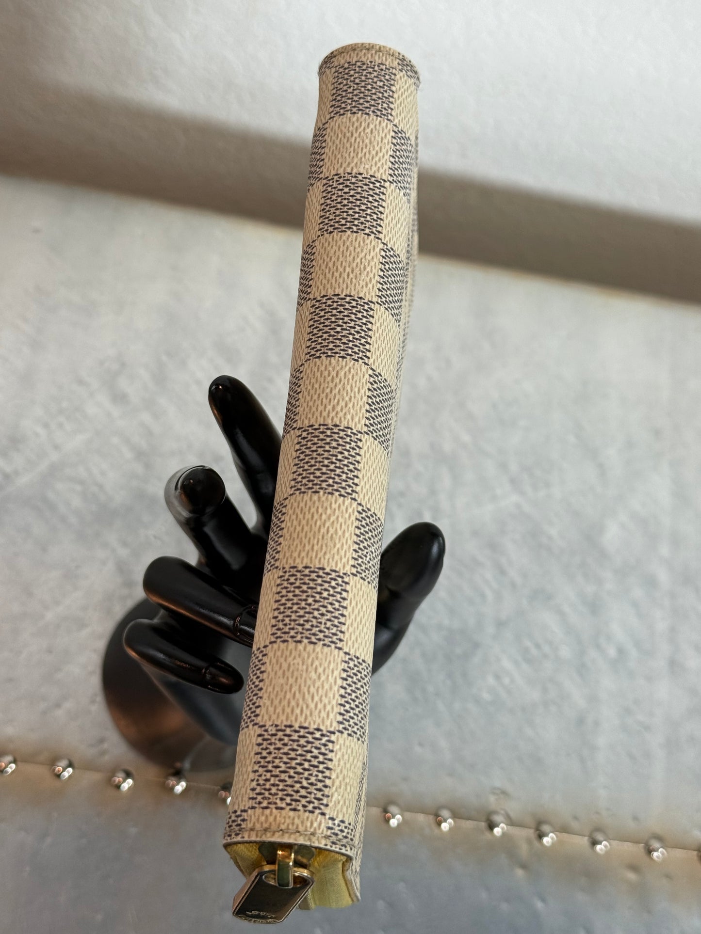 Pre-owned Authentic Louis Vuitton Damier Azur Zippy Long Wallet