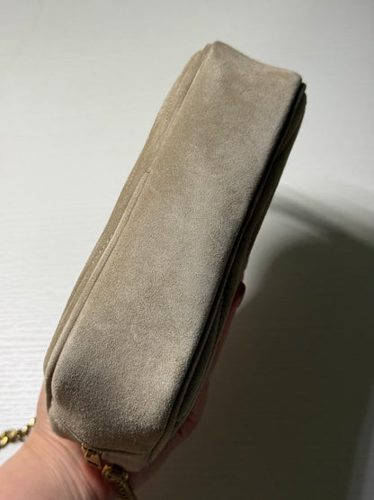 Saint Laurent YSL Suede Matelasse Monogram Mini Lou Camera Crossbody Bag