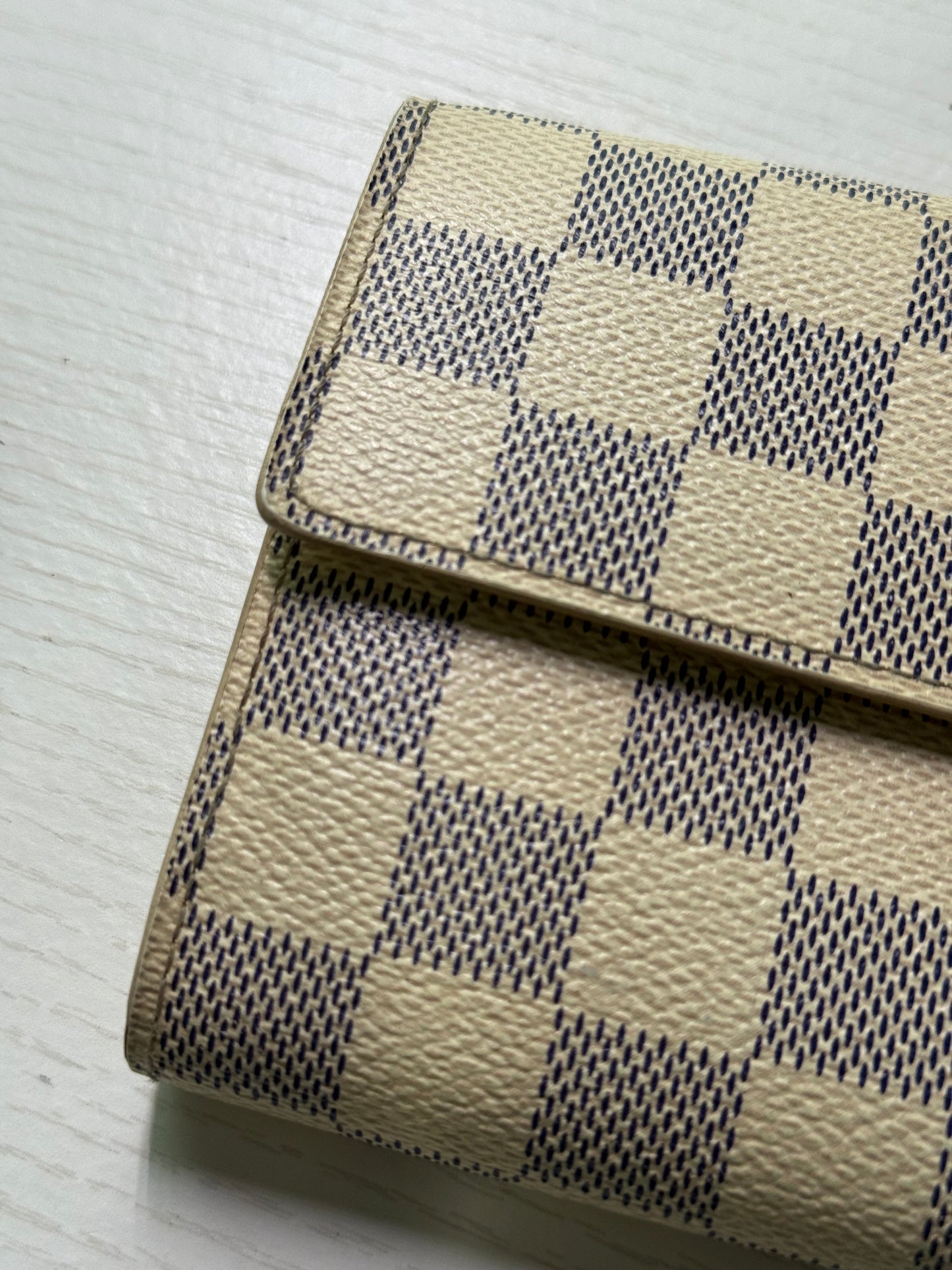 Pre-owned Authentic Louis Vuitton Portefeuille Sarah Damier Azur Long Wallet