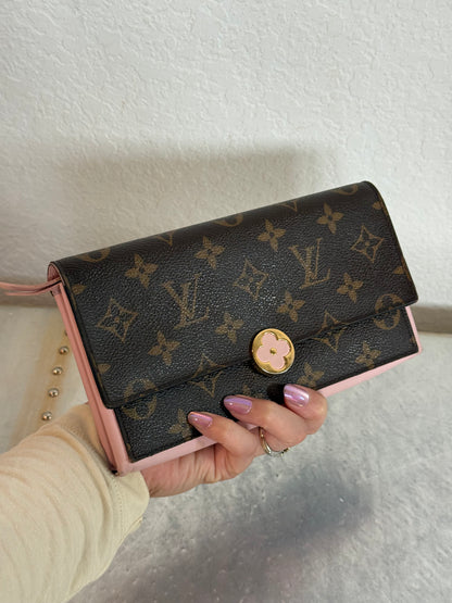 Pre-owned Authentic Louis Vuitton Flore Monogram Long Wallet