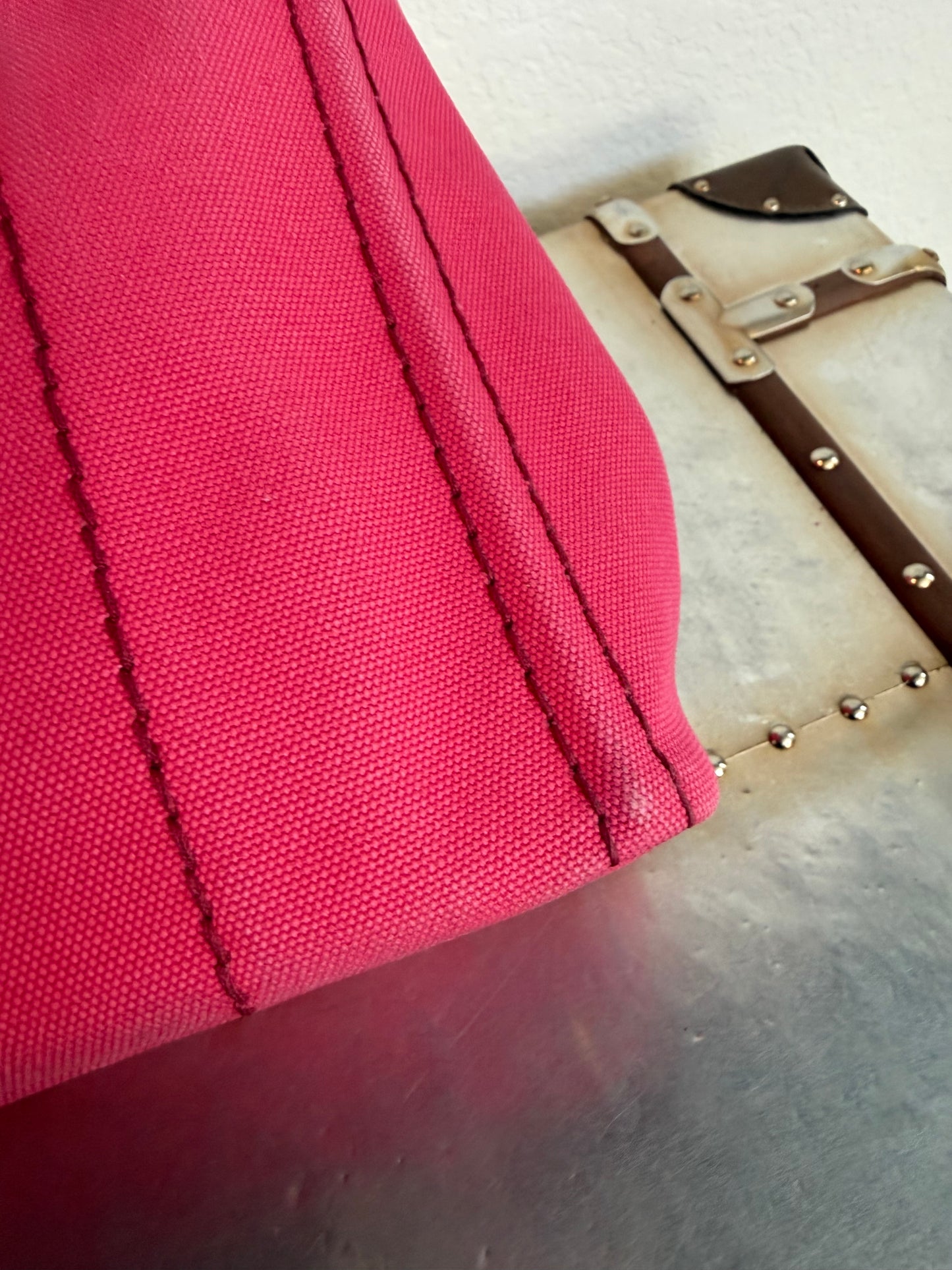 Pre-owned Authentic Prada Canapa Canvas Tote Bag