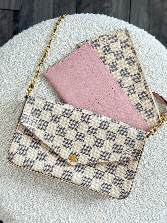 Pre-owned Authentic Louis Vuitton Felicie Pochette Monogram Crossbody Bag