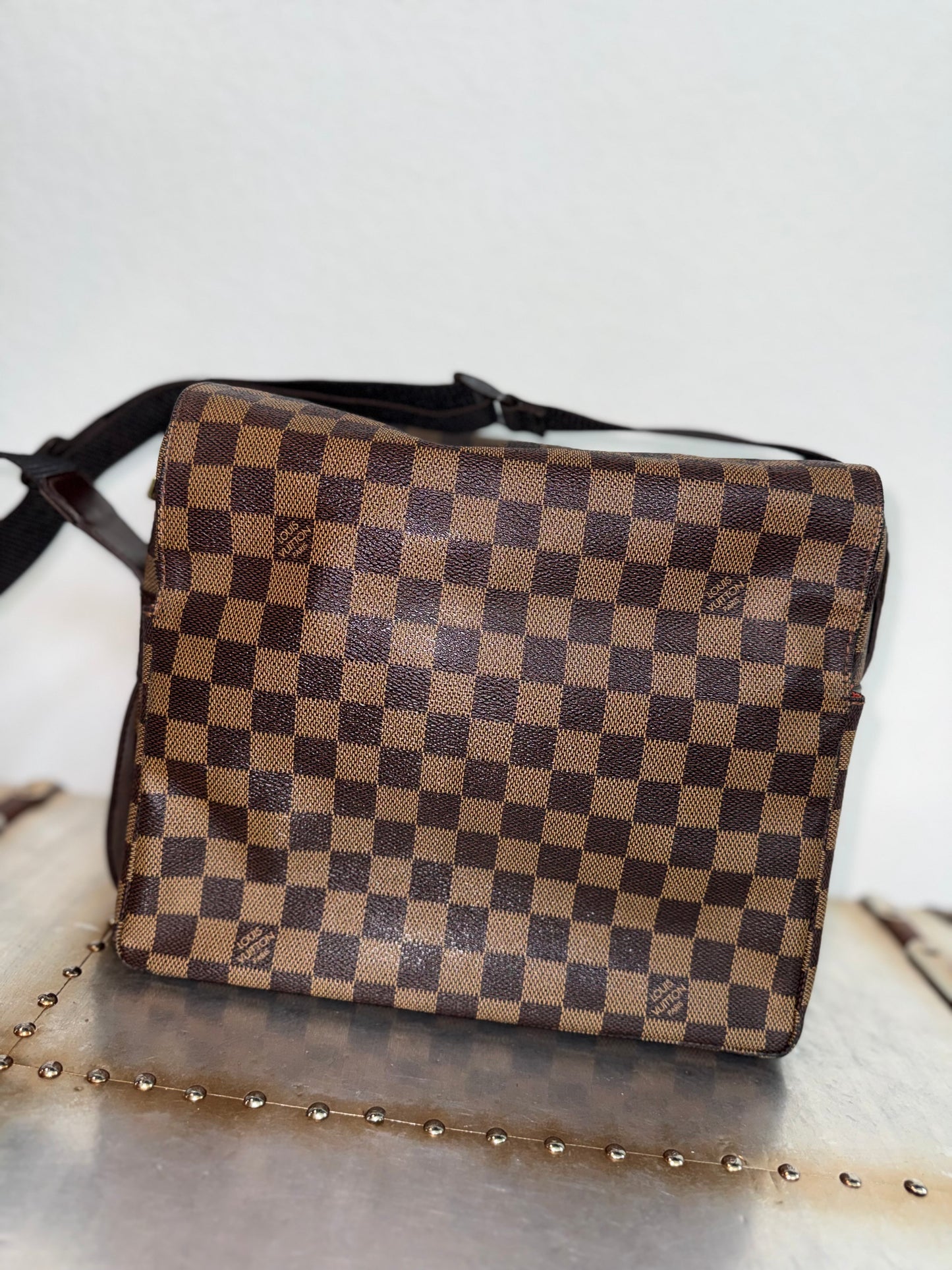 Pre-owned Authentic Louis Vuitton Naviglio Damier Ebene Crossbody Bag