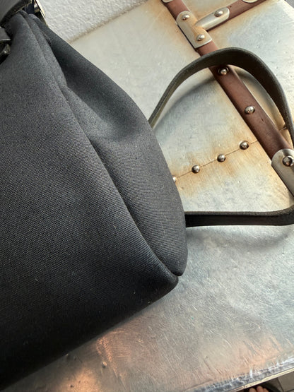 Pre-owned Authentic Hermes Herbag MM Backpack Black Toile Bag