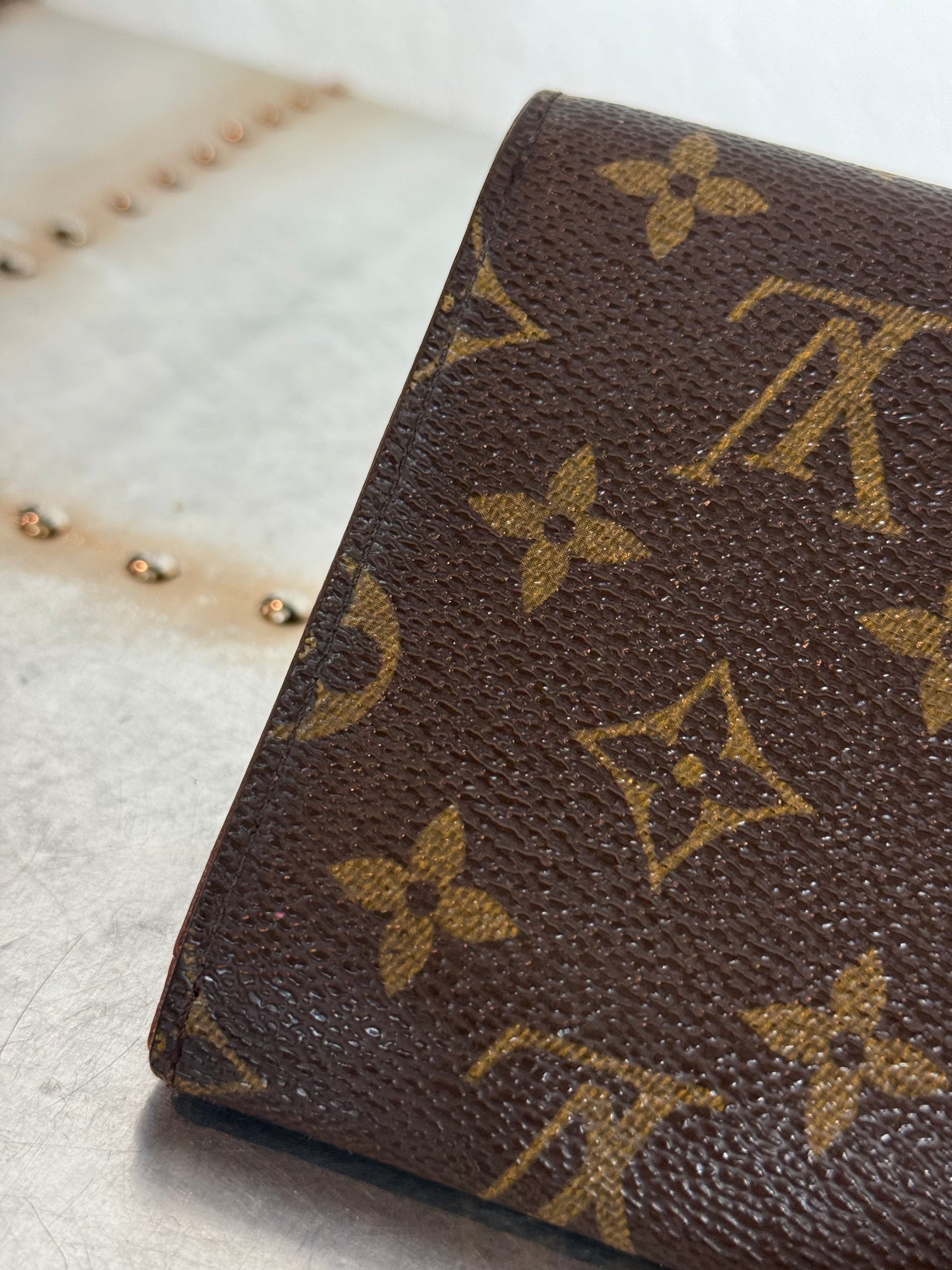 Pre-owned Authentic Louis Vuitton Porte Tresor Etui Papier Monogram Trifold Wallet