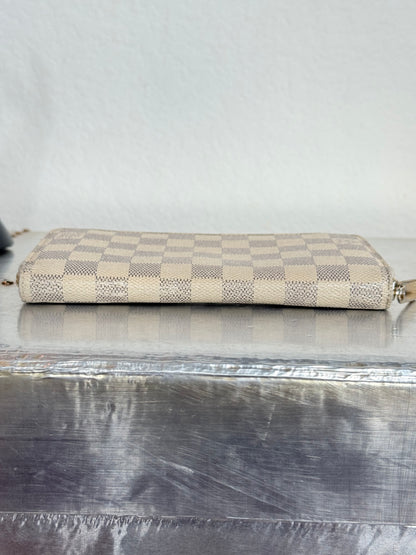 Pre-owned Authentic Louis Vuitton Damier Azur Zippy Long Wallet