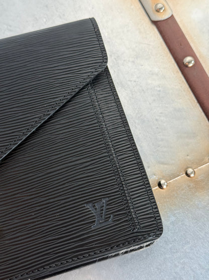Pre-owned Authentic Louis Vuitton Sellier Dragonne Epi Black Clutch Bag
