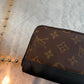 Pre-owned Authentic Louis Vuitton Macassar Vertical Zippy Monogram Wallet