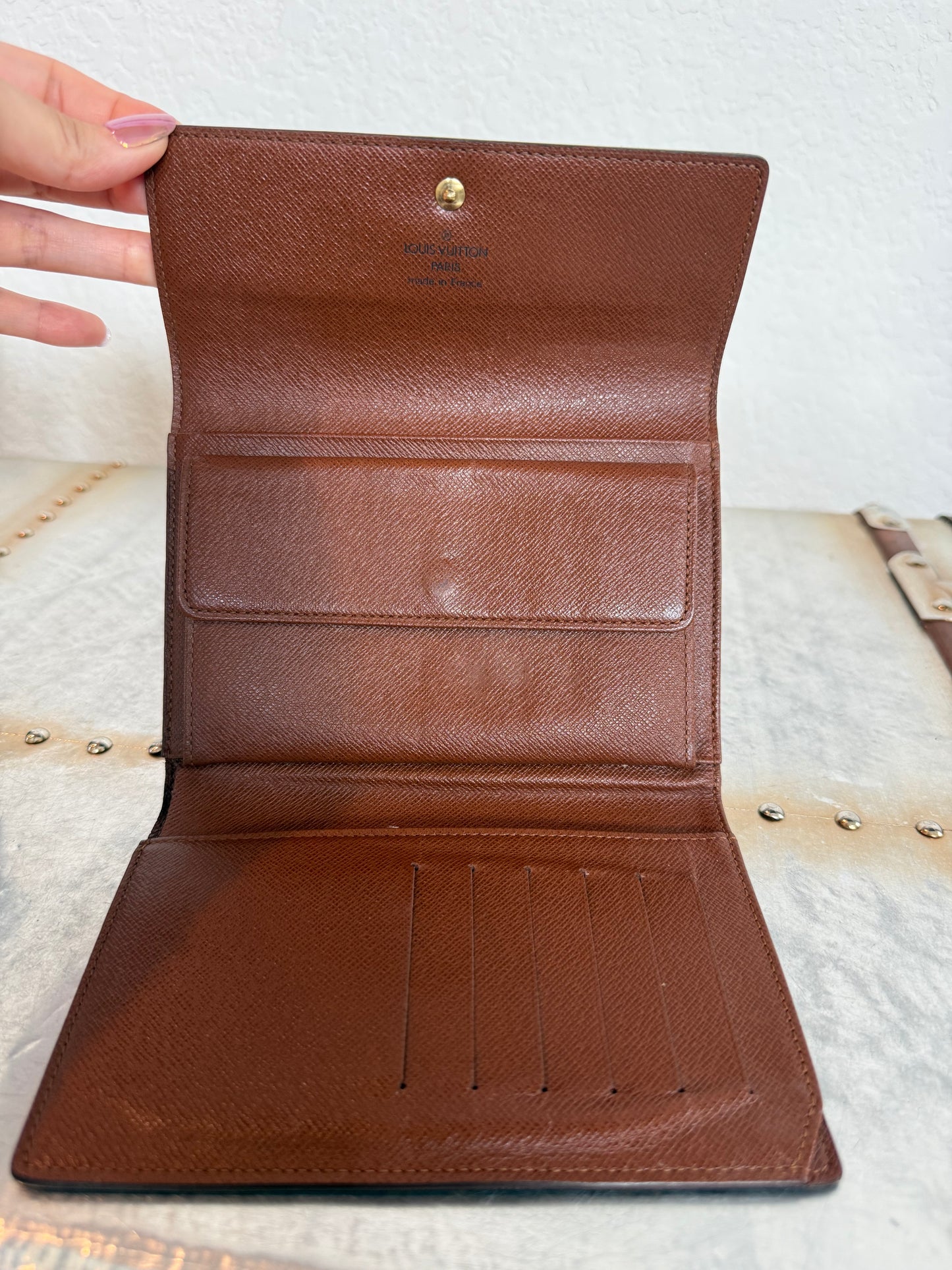 Pre-owned Authentic Louis Vuitton Porte Tresor Etui Papier Monogram Trifold Wallet