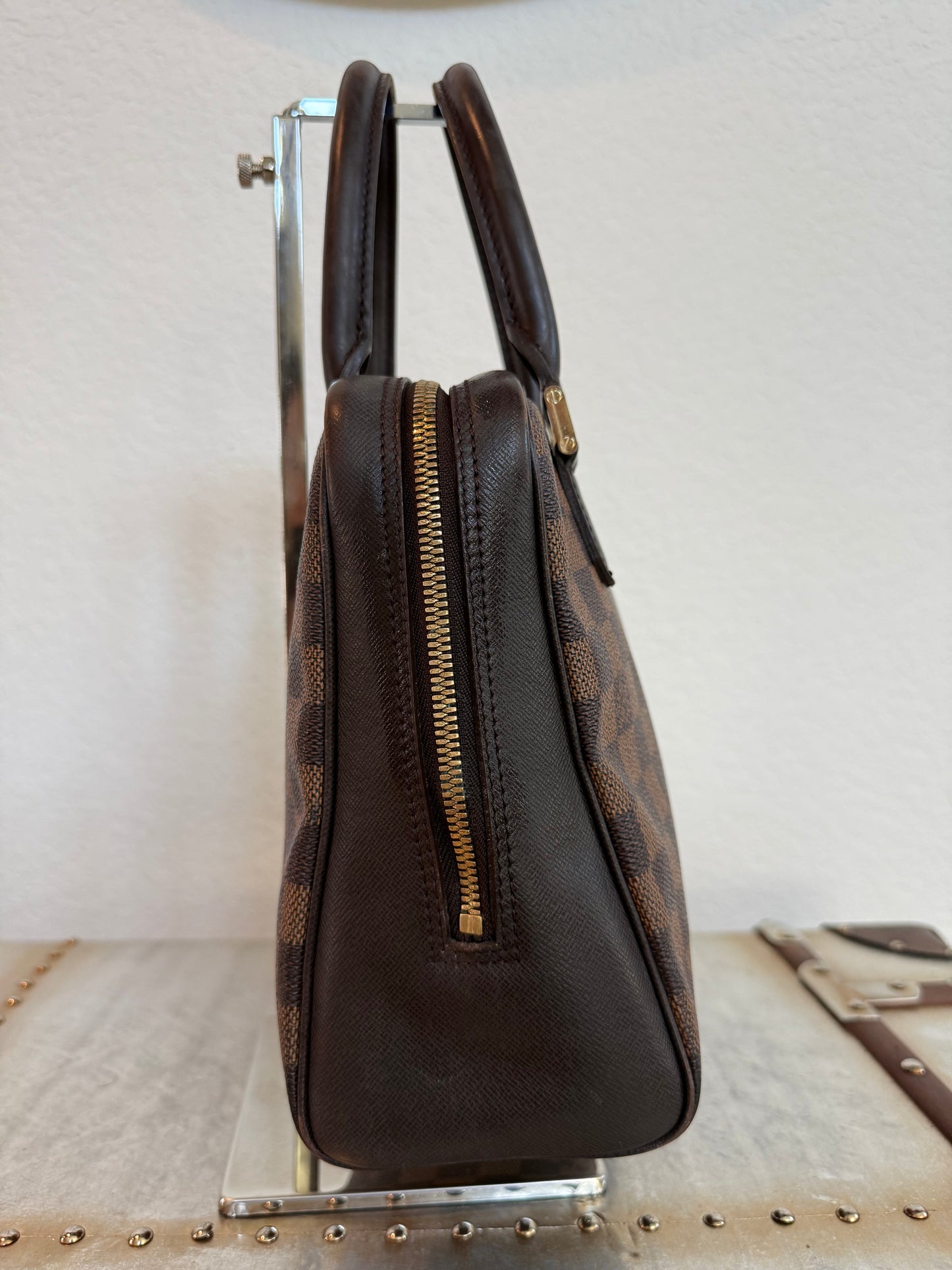 Pre-owned Authentic Louis Vuitton Brera Damier Ebene Handbag