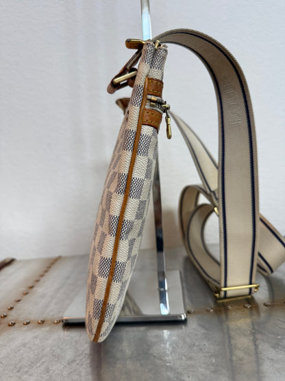 Pre-owned Authentic Louis Vuitton Pochette Bosphore Damier Azur Shoulder / Crossbody Bag