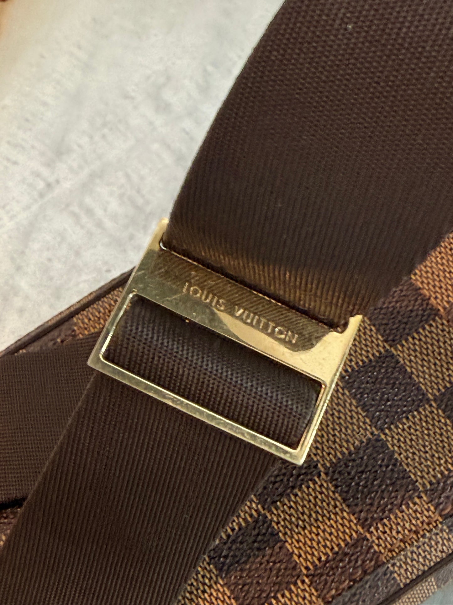 Pre-owned Authentic Louis Vuitton Damier Ebene Geronimos Body Bag