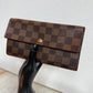 Pre-owned Authentic Louis Vuitton Portefeuille Sarah Damier Ebene Long Wallet