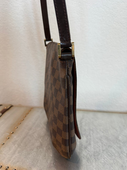 Pre-owned Authentic Louis Vuitton Musette Salsa PM Long Strap Damier Ebene Shoulder Bag