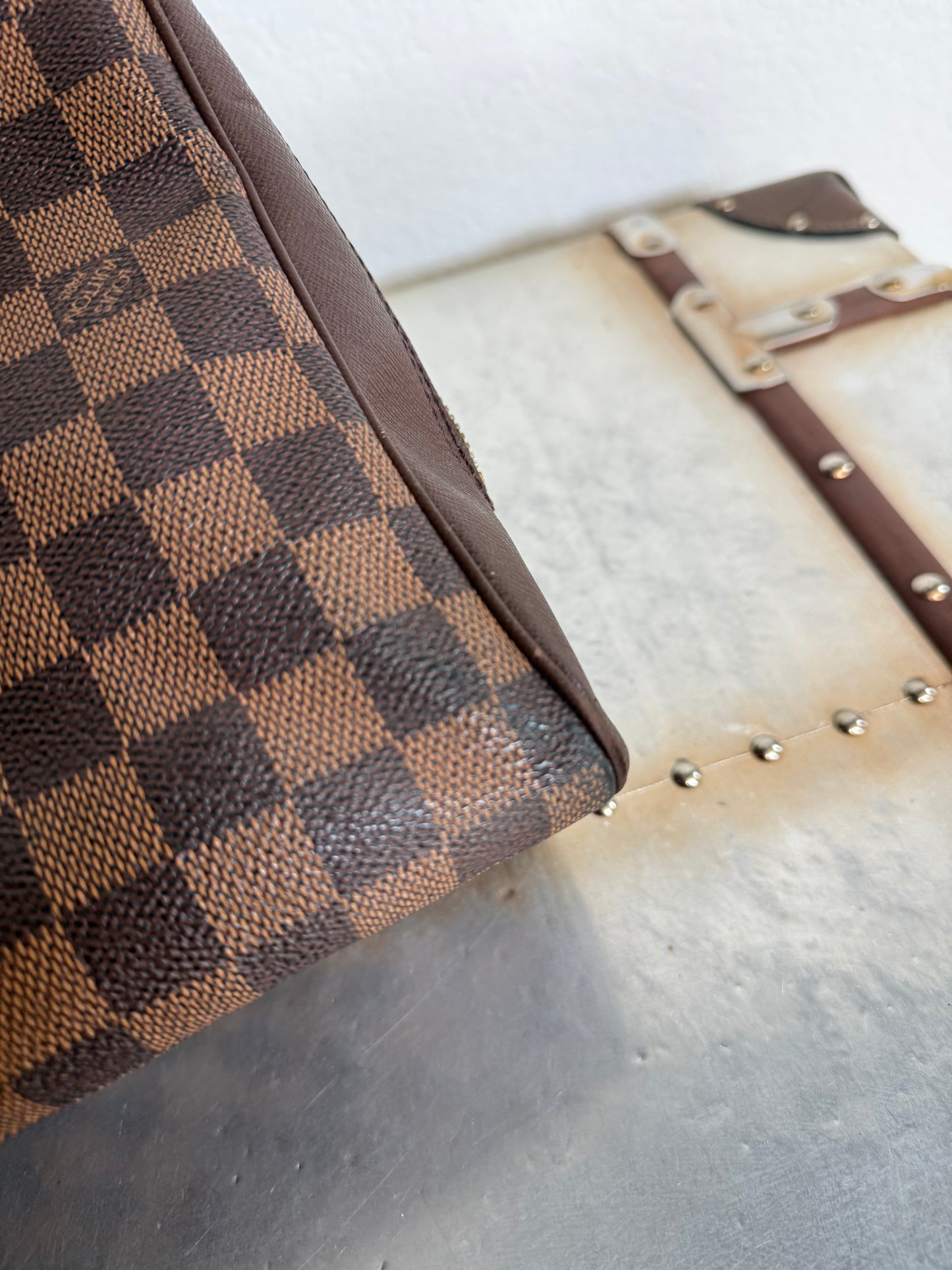 Pre-owned Authentic Louis Vuitton Brera Damier Ebene Handbag