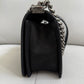 Pre-owned Authentic CHANEL Boy Medium Flap RARE Patent Sequin Shoulder Bag