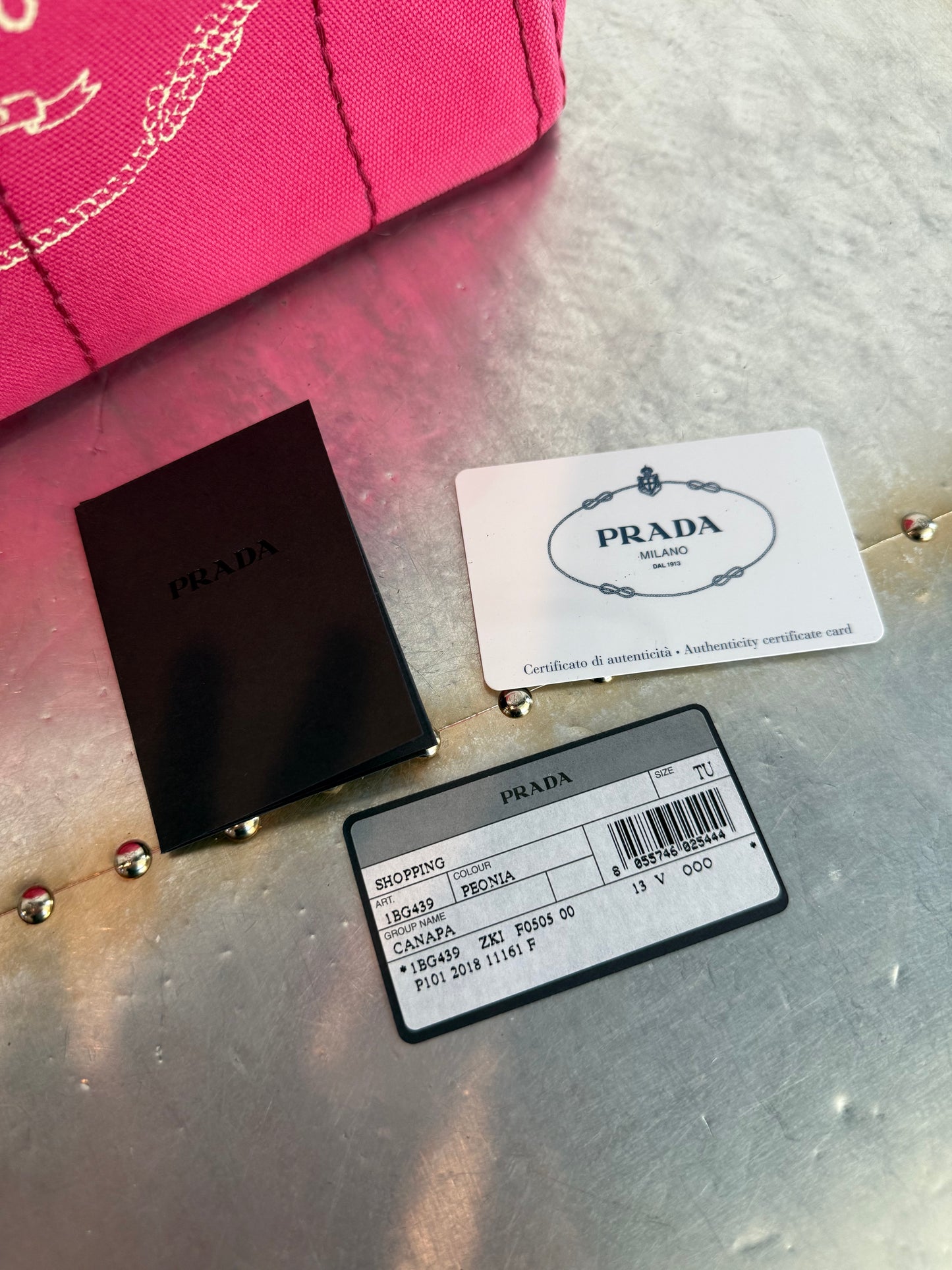 Pre-owned Authentic Prada Canapa Canvas Tote Bag