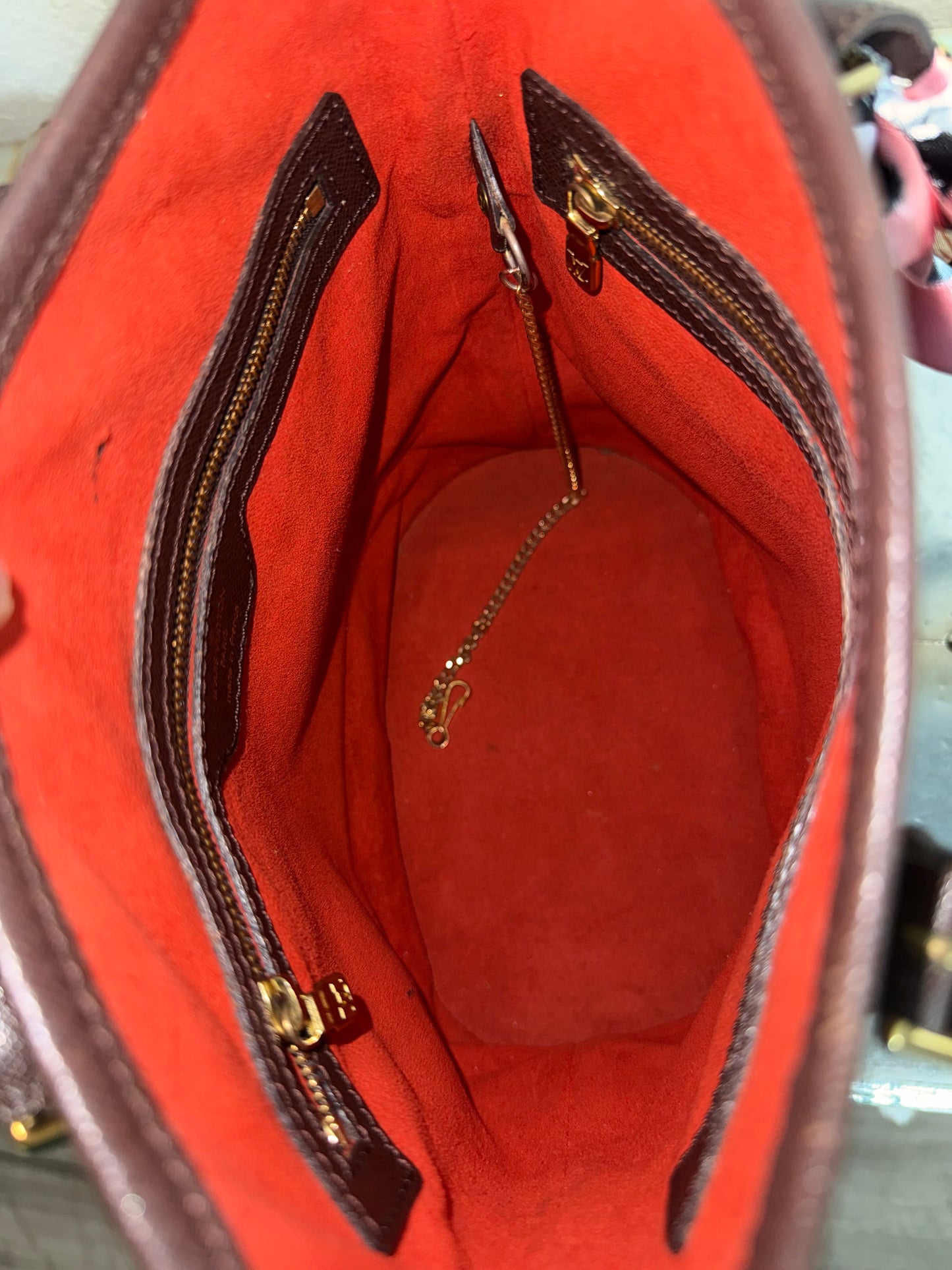 Pre-owned Authentic Louis Vuitton Bucket Damier Ebene Shoulder Bag