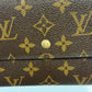 Pre-owned Authentic Louis Vuitton Portefeuille Sarah Damier Ebene Long Wallet