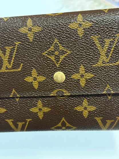 Pre-owned Authentic Louis Vuitton Portefeuille Sarah Damier Ebene Long Wallet