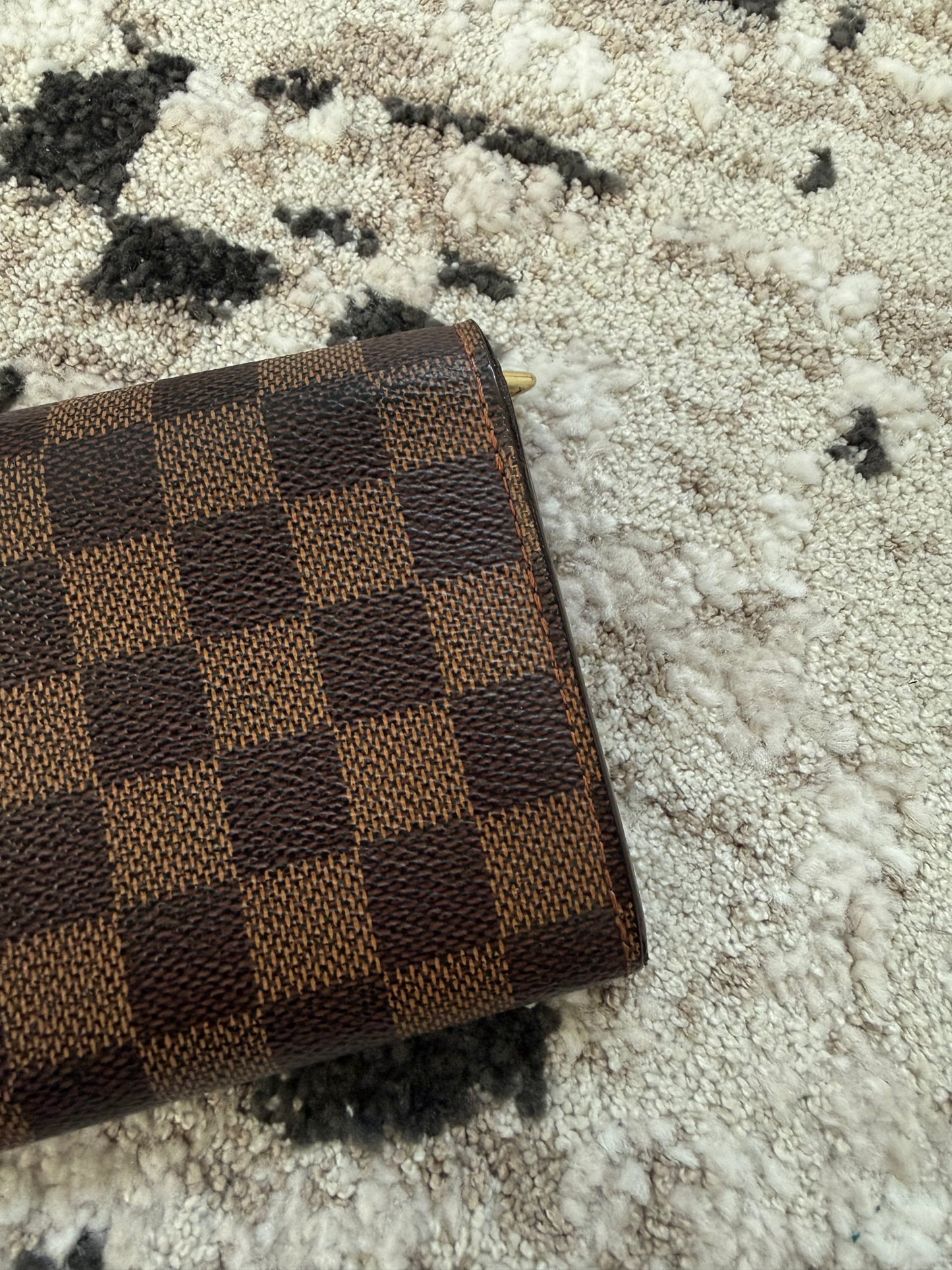 Pre-owned Authentic Louis Vuitton Porte Tresor Etui Papier Damier Ebene Trifold Wallet