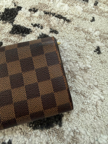 Pre-owned Authentic Louis Vuitton Porte Tresor Etui Papier Damier Ebene Trifold Wallet