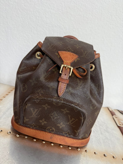 Pre-owned Authentic Louis Vuitton Montsouris Mini Monogram Backpack