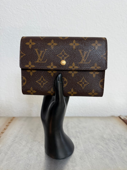 Pre-owned Authentic Louis Vuitton Porte Tresor Etui Papier Monogram Trifold Wallet
