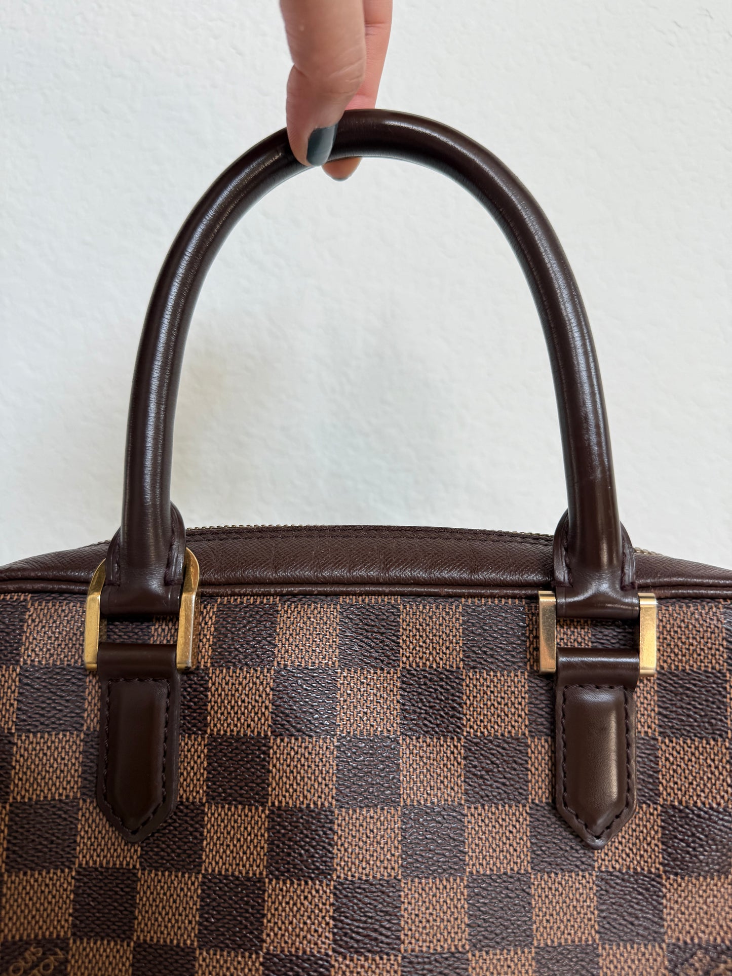 Pre-owned Authentic Louis Vuitton Brera Damier Ebene Handbag