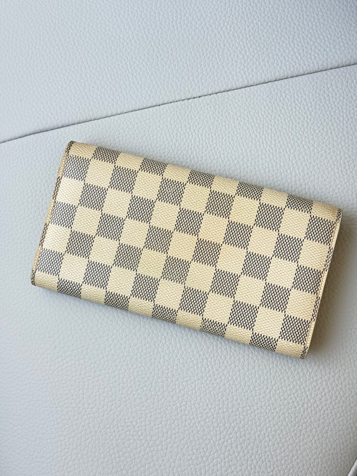 Pre-owned Authentic Louis Vuitton Portefeuille Sarah Damier Azur Long Wallet