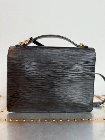 Pre-owned Authentic Louis Vuitton Monceau Epi Black Shoulder / Crossbody Bag