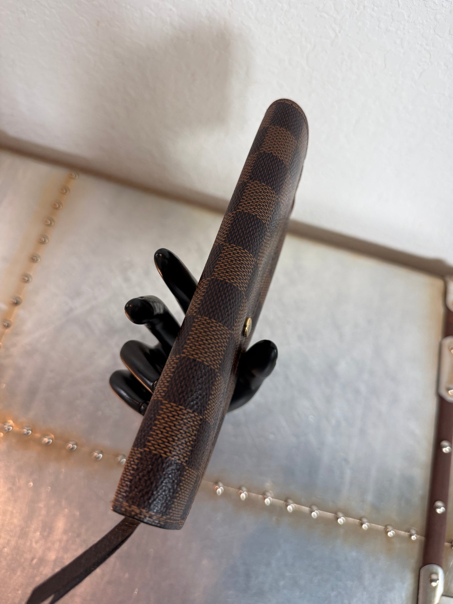 Pre-owned Authentic Louis Vuitton Portefeuille Emilie Damier Ebene Long Wallet