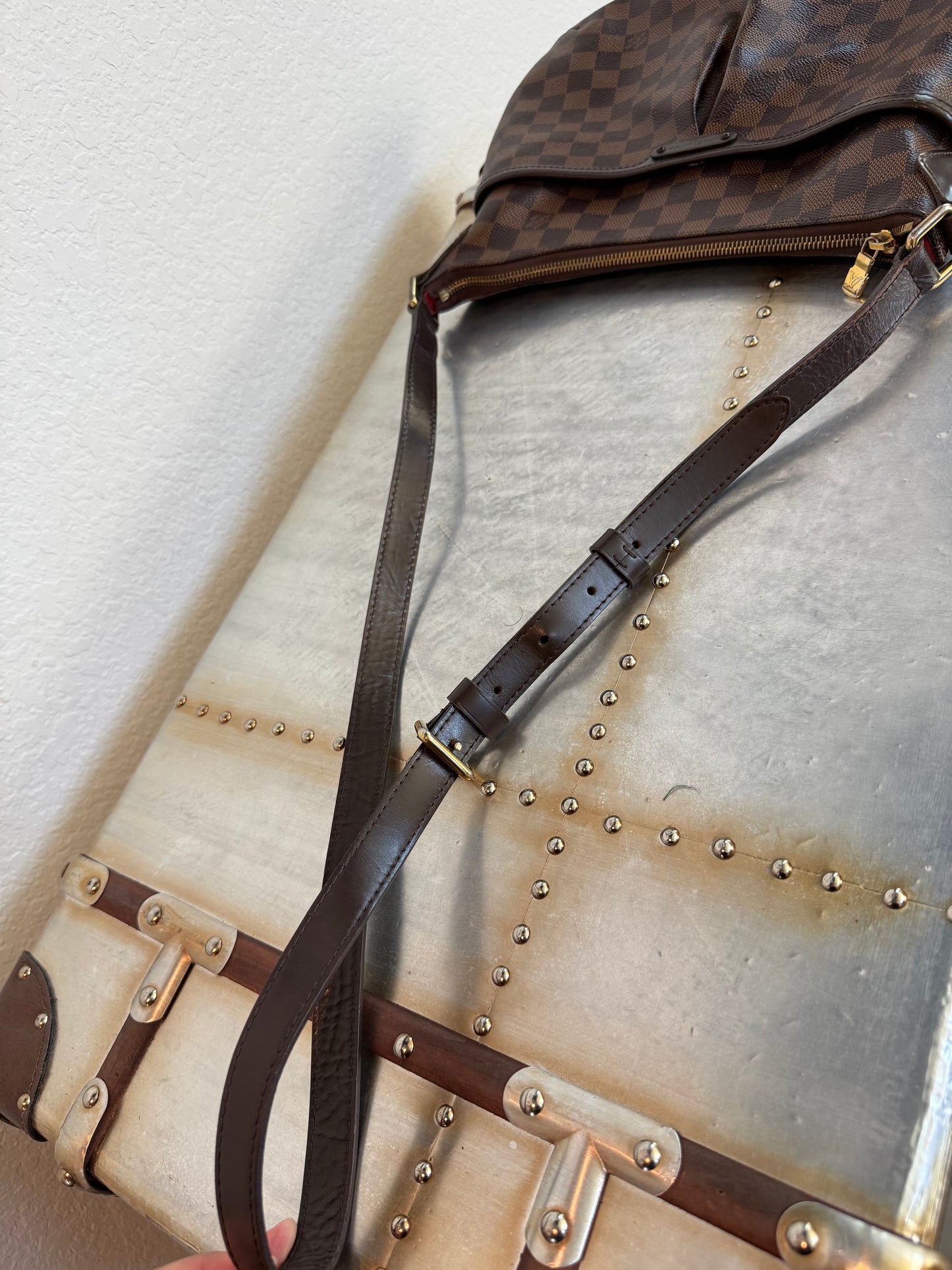 Pre-owned Authentic Louis Vuitton Bloomsbury PM Damier Ebene Shoulder / Crossbody Bag