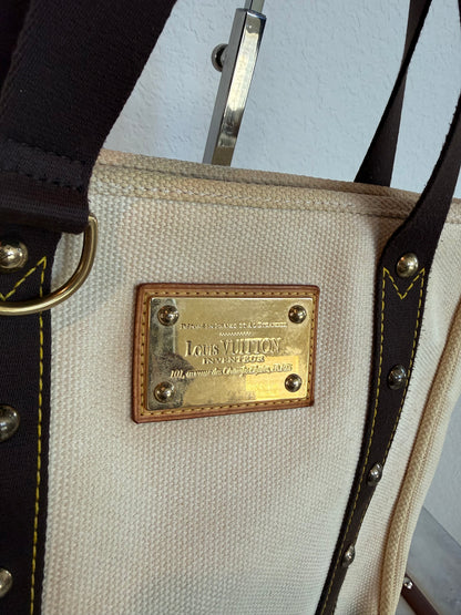 Pre-owned Louis Vuitton Antigua Cabas MM Canvas Shoulder Tote Bag