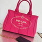 Pre-owned Authentic Prada Canapa Canvas Tote Bag