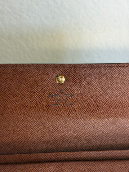 Pre-owned Authentic Louis Vuitton Porte Tresor Etui Papier Monogram Trifold Wallet