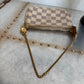 Pre-owned Authentic Louis Vuitton MINI Pochette Accessoires Damier Azur Handbag