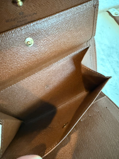 Pre-owned Authentic Louis Vuitton Porte Tresor Etui Papier Monogram Trifold Wallet