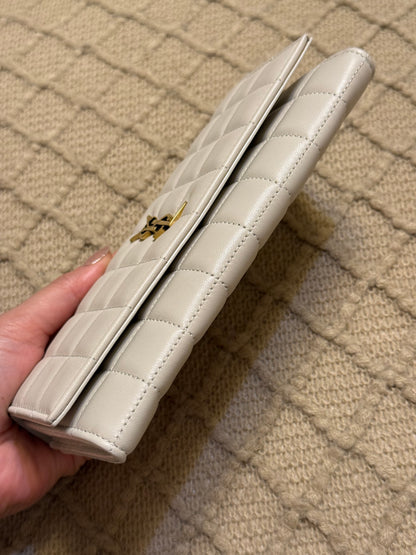 YSL Saint Laurent white leather wallet
