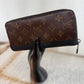 Pre-owned Authentic Louis Vuitton Macassar Vertical Zippy Monogram Wallet