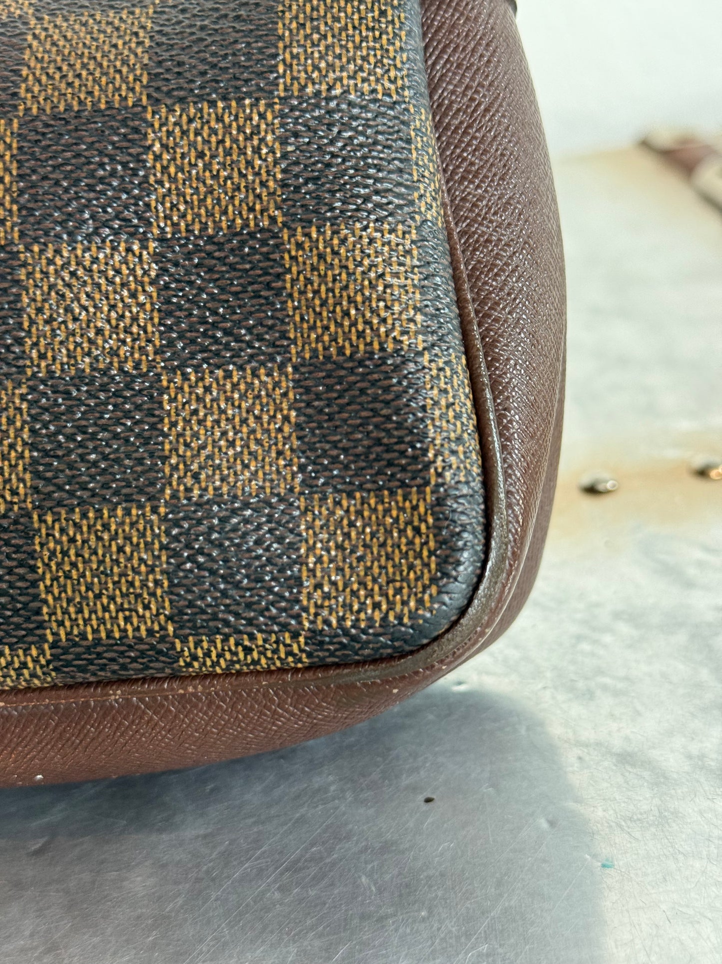 Pre-owned Authentic Louis Vuitton Damier Ebene Trousse Pochette Handbag