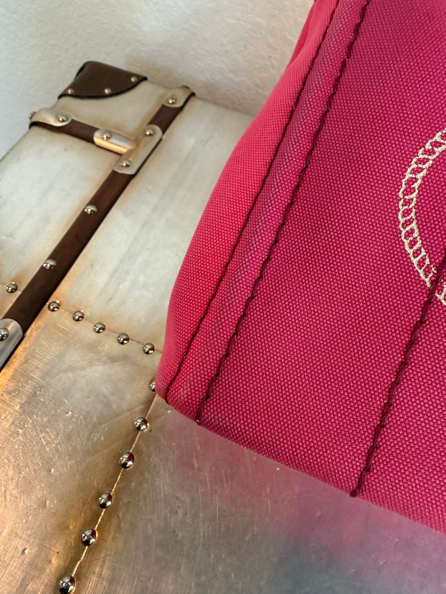 Pre-owned Authentic Prada Canapa Canvas Tote Bag