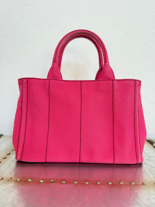 Pre-owned Authentic Prada Canapa Canvas Tote Bag