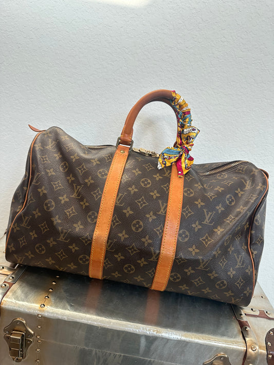 Pre-owned Authentic Louis Vuitton Keepall 45 Monogram Travel Handbag