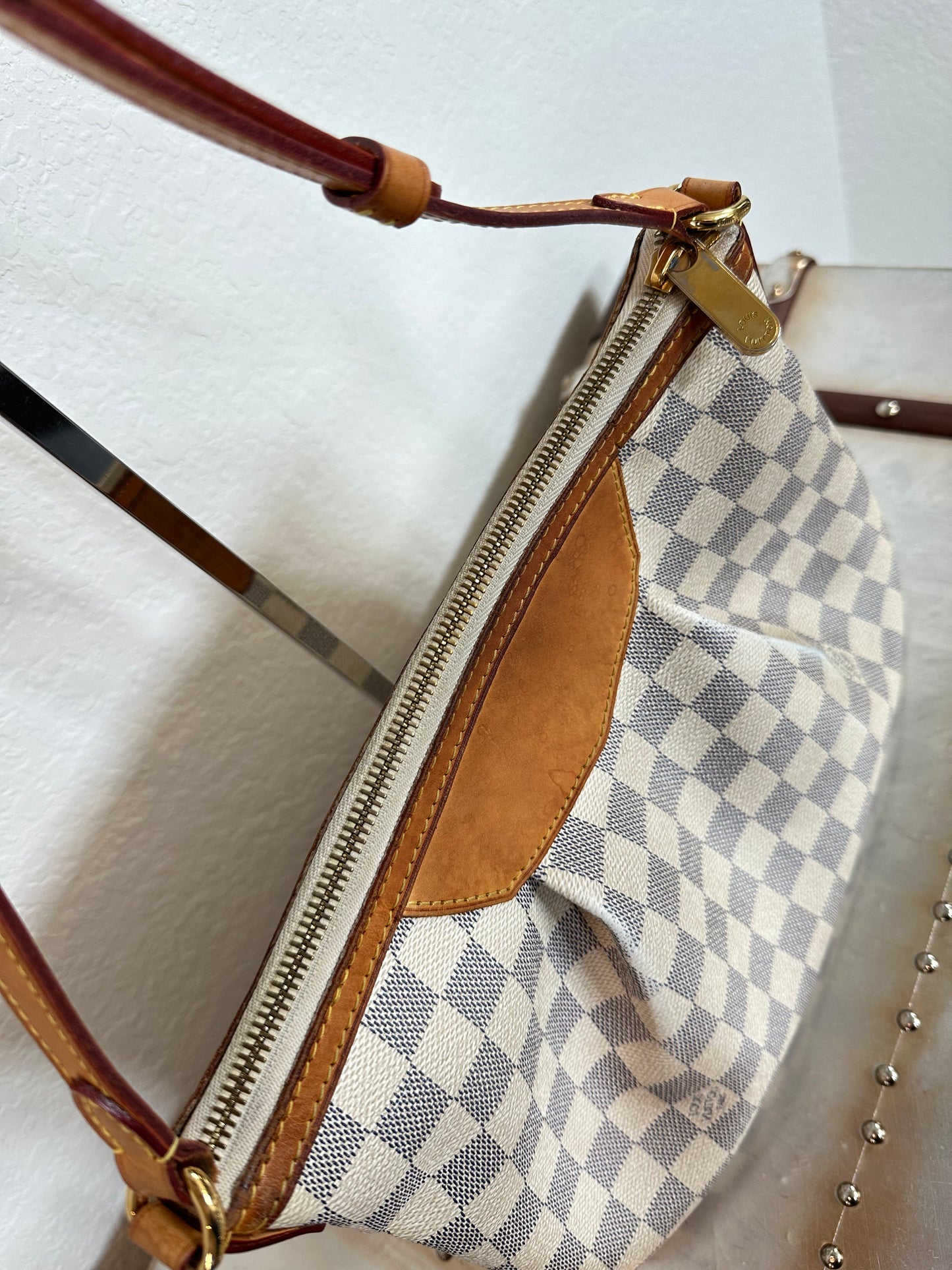 Pre-owned Authentic Louis Vuitton Siracusa PM Damier Azur Shoulder / Crossbody Bag